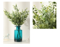 Feuille d'argent d'eucalyptus simulée Décoration de mariage à domicile Fleur artificielle Plante verte Branche unique Plante de feuille d'eucalyptus