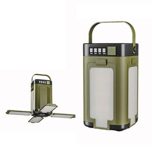 Lanterne <span class=keywords><strong>solaire</strong></span> multifonctionnelle pour le camping - Lampe de tente à 4 panneaux LED avec chargeur USB et batterie externe pour la randonnée en plein air - Product Image 1