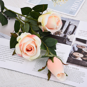 Rosas Artificiales de Alta Fidelidad, Flores Grandes, Tallo Largo, Estilo Europeo, Decoración para Sala de Estar y Mesa de Comedor - Product Image 4