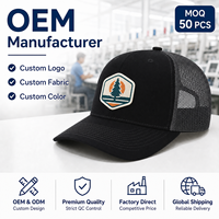 Casquette de pêche décontractée hip-hop noire en maille de charbon de bois à 6 panneaux, personnalisée en usine, avec patch tissé, visière incurvée, structurée, classique, pour l'extérieur