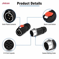 Konektor Daya Bundar MJ24 Quick Lock 30A 50A IP67 Tahan Air, Steker Jantan Soket Betina untuk Kabinet Penyimpanan Energi Luar Ruangan