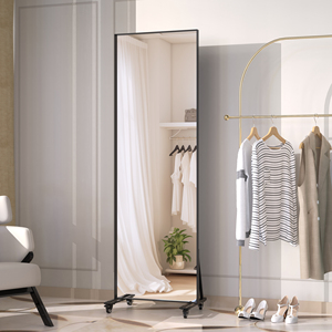 Black Big Size Full-length <strong>Mirrors</strong> 72" Tall <strong>Freestanding</strong> Bedroom Long Full Body <strong>Mirror</strong> <strong>Large</strong> Full Length <strong>Mirror</strong> with Stand - Product Image 6