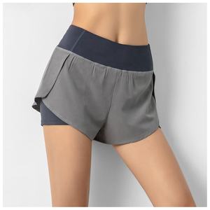 Pantalones cortos de entrenamiento de dos capas para mujer, Shorts duraderos con bolsillo interior para gimnasio, compresión, deportes, correr, ropa de calle, a la venta - Product Image 2