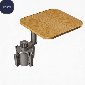 CarFu AC-2370 Bandeja para Auto con Acabado de Madera, Superficie Amplia para Comer, Portavasos, Base Ajustable, OEM, ODM, Venta al Por Mayor - Product Image 4