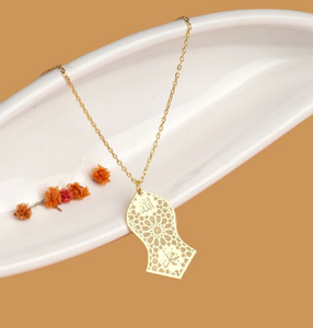 Prophète Muhammad empreinte collier islamique Allah pendentif en acier inoxydable 316L étanche bijoux pour femmes pour hommes Yoga - Product Image 4