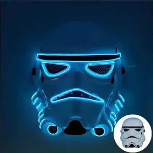 Storm Trooper Neon Light Up Star Stormtrooper Mask Halloween Costume Movie Masks light up mask for halloween