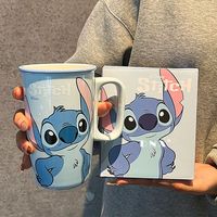 Mugs en Céramique Disney avec Poignée, Tasses à Café et Lait de Dessins Animés pour École, Bureau et Cadeau