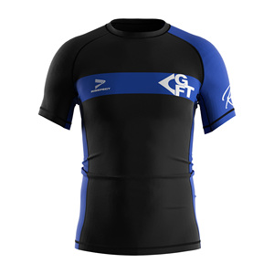 Ensemble d'équipement de combat professionnel noir GFTEAM avec impression inspirée, rashguard résistant aux déchirures + short de BJJ léger - Product Image 4