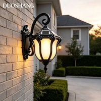 Lampe murale extérieure en aluminium classique européenne solaire, étanche IP65, source de lumière LED 2700K, garantie 3 ans pour le jardin
