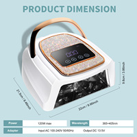 Lampe UV/LED portable à batterie pour ongles, avec diamants incrustés, séchage rapide, haute puissance, capteur intelligent, spéciale ongles