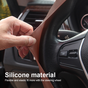 Four Seasons General Silicone <b>Car</b> Steering Wheel Cover Solid Color Driving Wheel Anti-Slip Protective Cover <b>Interior</b> <b>Accessories</b> - Product Image 4