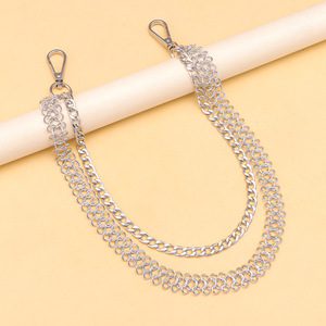 โซ่คาดเอวโลหะหลายชั้น สไตล์พังก์สีเงินทิเบต สำหรับใส่กับกางเกงยีนส์ในชีวิตประจำวัน - Product Image 4