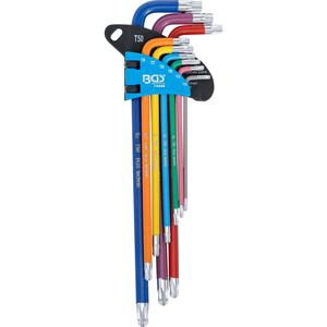 Juego de llaves tipo L BGS, T-Star extralargo multicolor (para Torx) con cabeza esférica T10-T50, 9 Uds. - Product Image 2