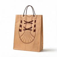 Sac de shopping en papier kraft personnalisé et recyclable pour boutique de baskets, design créatif, emballage cadeau pour la vente au détail de chaussures de mode
