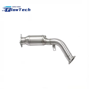 ท่อดาวน์ไปป์ FlowTech T304 สแตนเลสสตีล ผิวขัดเงา สำหรับ Audi A4 A5 Q5 2.0T - Product Image 4