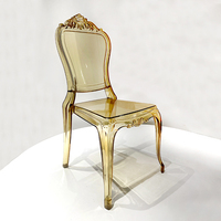 Chaise de luxe en acrylique transparente, style cristal ambré, créative et populaire, pour mariages de princesse, événements, hôtels et salles de bal