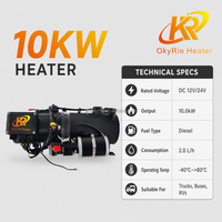Chauffage au diesel portable OkyRie, autonome, 10 kW, 12 V/24 V, pour voiture, utilisation en stationnement