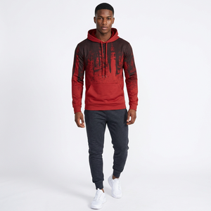 Conjunto Deportivo Informal para Hombre, Sudadera con Capucha y Pantalones Deportivos con Estampado de Bloques de Color - Product Image 1