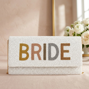 Pochette de Soirée Mariage de Luxe Faite à la Main Personnalisée pour Mariée, Sac à Main Perlé avec Nom Personnalisé, Sac à Perles pour Femme, Vente en Gros OEM ODM - Product Image 5