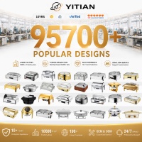 YITIAN Fabrikdirekt Edelstahl Chafing Dish Buffet-Server 2 Formen Doppelheizung mit Alkoholbrenner Elektrische Heizplatte