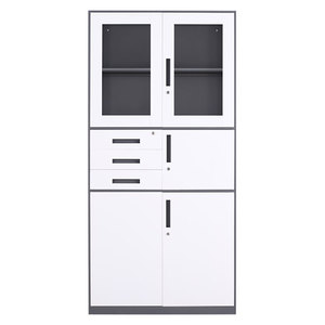 ชั้นวางของเหล็กพร้อมล็อคและประตูกระจกชั้นวางแบบปรับได้สำหรับบ้านสำนักงานโรงเรียนโรงรถห้องปฏิบัติการ - Product Image 2