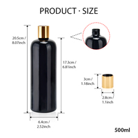 Shampooing vide 100ml 150ml 200ml 250ml 500ml Bouteille en plastique PET transparent blanc noir ambre avec bouchon supérieur à disque blanc noir doré