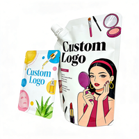 Sachet d'emballage personnalisé pour masque facial avec impression en héliogravure, pochette réutilisable en plastique pour kit cosmétique et soins de la peau, pochette à bec verseur, pochette plate