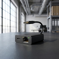 Hub USB-C 2 en 1 con Carga PD de 100W, Adaptador Ethernet RJ45 Dual de 10/100Mbps, Conexión Externa para Laptop