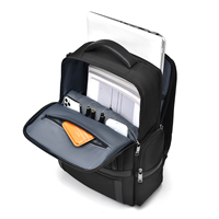 Sac à dos pour ordinateur portable en nylon durable à ouverture frontale avec port USB intégré, sangle pour chariot et logo personnalisé, idéal pour les voyages en extérieur