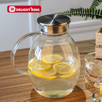 Carafe à eau en verre avec couvercle filtrant en acier inoxydable, pichet à eau, jus, 1 pièce