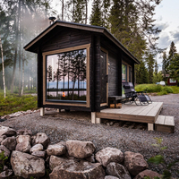 Cabine de sauna en bois de grande taille pour l'extérieur, maison miniature avec fenêtre en verre, sauna traditionnel en cube personnalisé pour l'extérieur