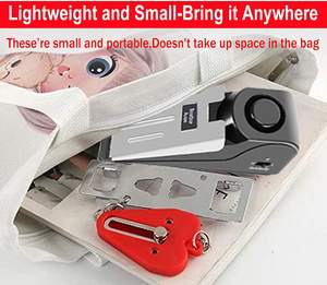 WEIJU serrure de porte Portable et alarme d'arrêt de porte, <span class=keywords><strong>Kit</strong></span> de porte de sécurité à double Protection pour hôtel voyage <span class=keywords><strong>maison</strong></span> appartement <span class=keywords><strong>maison</strong></span> - Product Image 5