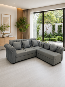 Exquisite Emerald Square Corner Lounge Seating Arrangement with Custom Premium Fabric for Living Room & Hotel - Product Image 2