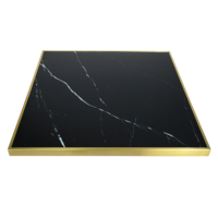 Restaurant Tables à manger et chaises Ensemble de meubles Moderne Personnalisable Rock Cuisine Table En Acier Inoxydable Métal Brossé 250*250mm