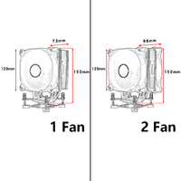 QiuzAim ordinateur de bureau 12e génération 1700 4 radiateur à Tube en cuivre 12cm silencieux 1151cpu ventilateur 1366 refroidi à l'air 1156/i5
