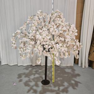 Gran oferta, centro de mesa que llora de árbol de flor de cerezo Artificial, árbol de Sakura blanco rosa, 4 pies y 5 pies para decoración de eventos de bodas y fiestas - Product Image 6