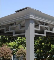 Pergola rétractable 300*400CM avec structure en aluminium, table-banc intégrée, auvent pare-soleil imperméable/anti-vent, mobilier d'extérieur – Direct Usine