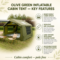 Carpa Inflable Ligera y Grande para 5-8 Personas, de Oxford, Impermeable, para las Cuatro Estaciones, de Doble Capa, Fácil de Instalar