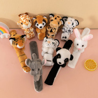 Bracelet en peluche animal de la forêt pour enfants, jouet poupée en coton PP, bracelet tigre à clip, accessoires