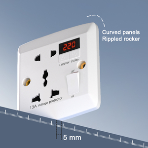 Interruptor de Pared <span class=keywords><strong>Digital</strong></span> de 2 y 3 Pines, Panel de Control de Enchufe de <span class=keywords><strong>5</strong></span> Pines, Elegante, 250V, Doble Protector de Voltaje CA - Product Image 3
