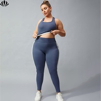 Contrôle du ventre pour femmes deux pièces grande taille vêtements de sport formation Yoga Leggings ensemble de course Yoga soutien-gorge et pantalons ensembles