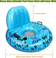 Chaise flottante de piscine gonflable écologique avec poignée en caoutchouc et porte-boisson Capacité maximale souple et portable 100kg pour adultes