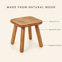 Tabouret minimaliste en bois massif pour salon, chambre à coucher, table basse, chaise en bois
