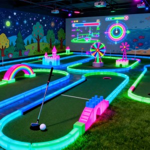Terrain de mini-golf Sqarcade style forêt, version LED lumineuse de nuit, pour centres de villégiature, parcs d'attractions, usage commercial, personnalisable - Product Image 6