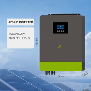 8.2KW 10.2KW 48V 220/230V AC ระบบไฮบริดออนกริด/ออฟกริด คลื่นไซน์บริสุทธิ์ พร้อมระบบ MPPT คู่ สำหรับโซลาร์เซลล์แบบสตริง - Product Image 5