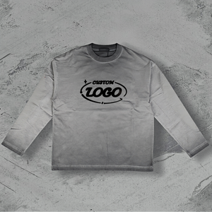 Camiseta de Manga Larga de Algodón Personalizada, Sudadera de Gran Tamaño con Serigrafía, Fabricación de Sudaderas de Manga Larga para Hombre, Lavado Ácido - Product Image 2