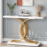 Table console en bois massif moderne et simple, étroite, avec finition métallique, pour la décoration de la maison, l'entrée de l'hôtel, le couloir, l'accès