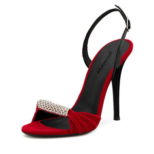 Handmade Custom High Quality Crystal Rhinestone Sandalias De Slingback High <b>Heel</b> for Sexy Women Shoes - Product Image 1