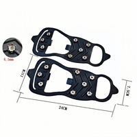 Crampons à 8 pointes antidérapants pour chaussures, semelle intermédiaire en TPE imperméable pour l'escalade et la randonnée, 2 pièces