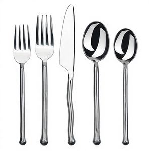 <b>Gold</b> Embossed Floral Handle Wedding Eco-Friendly Luxury Dining <b>Utensils</b> Classic Royal Aesthetic Flatware Set Rust Resistant Wood - Product Image 1